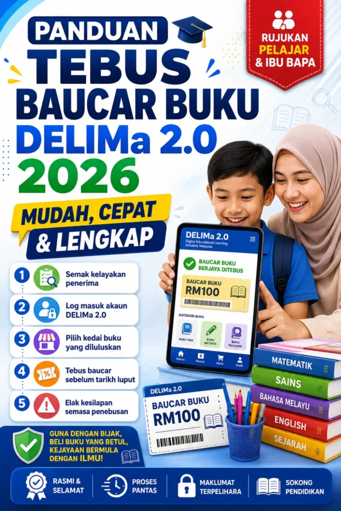 Panduan Lengkap Menebus Baucar Buku DELIMa 2.0 dengan Mudah 2026
